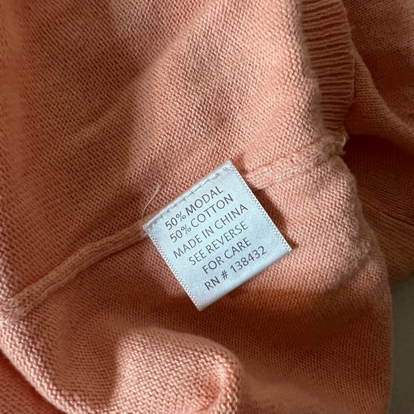 Modcloth Peach Thin Knit Short Sleeve Cardigan Retro Pin Up Mid Mod Style - Picture 6 of 6